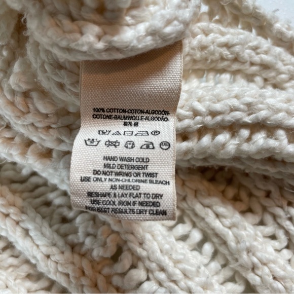 Free People Infinite V-Neck Sweater Chunky Cozy Cream Knit Women’s Size XS - Picture 4 of 14